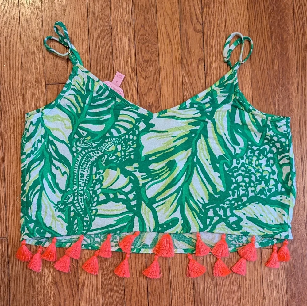 Lilly Pulitzer Green and White Ramona Crop Top - Picture 4 of 5